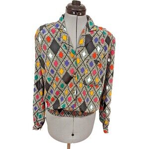Vintage 90s‎ Eva Laurel Sz 12 Colorful Vintage Street Wear Break Dance Top